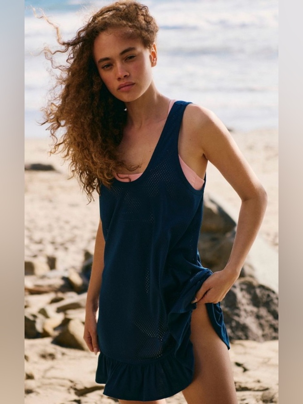 Free People Movement ~ Twirl Tunic Tank ~ Midnight Navy Combo ~ NWT ~ Medium - Picture 4 of 14